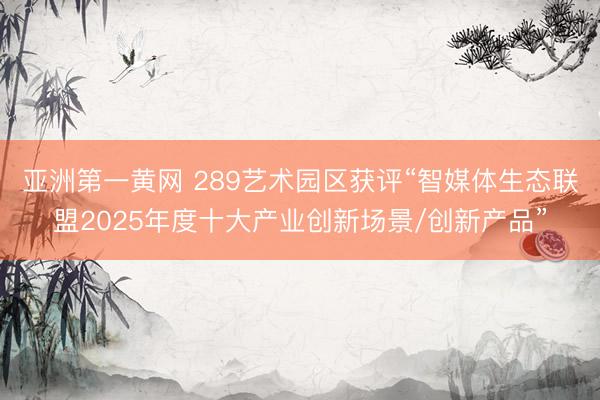 亚洲第一黄网 289艺术园区获评“智媒体生态联盟2025年度十大产业创新场景/创新产品”