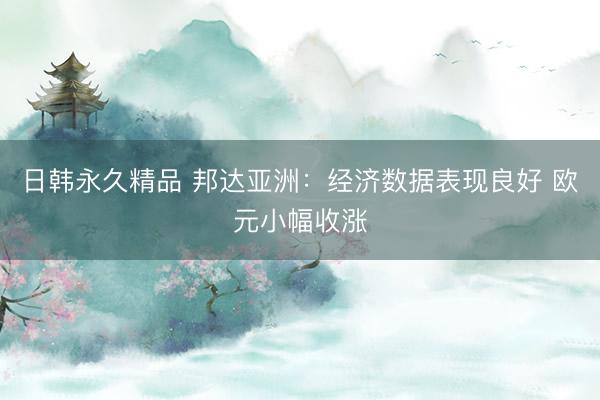 日韩永久精品 邦达亚洲：经济数据表现良好 欧元小幅收涨