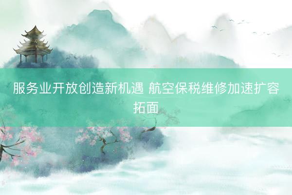 服务业开放创造新机遇 航空保税维修加速扩容拓面