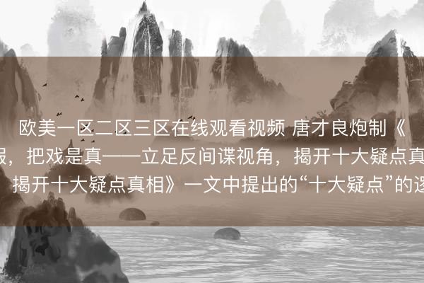 欧美一区二区三区在线观看视频 唐才良炮制《孙禄堂与板垣比武是假，把戏是真——立足反间谍视角，揭开十大疑点真相》一文中提出的“十大疑点”的逻辑谬误
