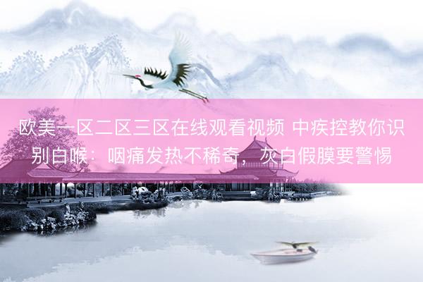 欧美一区二区三区在线观看视频 中疾控教你识别白喉：咽痛发热不稀奇，灰白假膜要警惕
