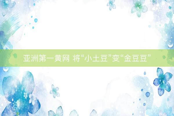 亚洲第一黄网 将“小土豆”变“金豆豆”