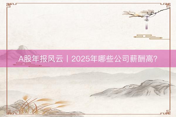 A股年报风云丨2025年哪些公司薪酬高？