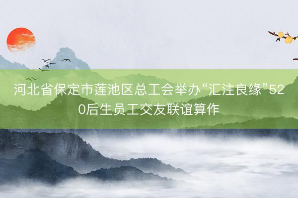 河北省保定市莲池区总工会举办“汇注良缘”520后生员工交友联谊算作