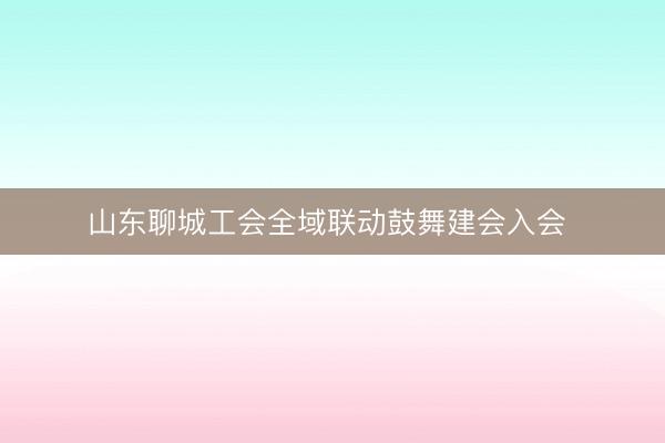 山东聊城工会全域联动鼓舞建会入会 