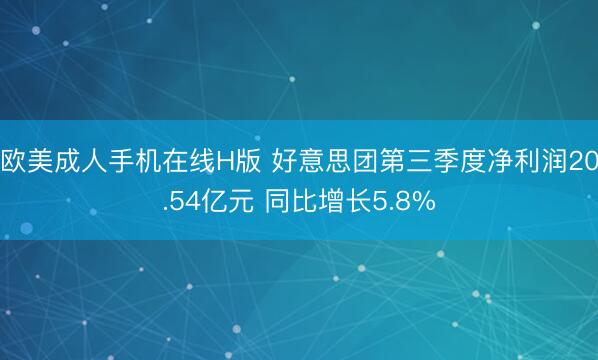 欧美成人手机在线H版 好意思团第三季度净利润20.54亿元 同比增长5.8%