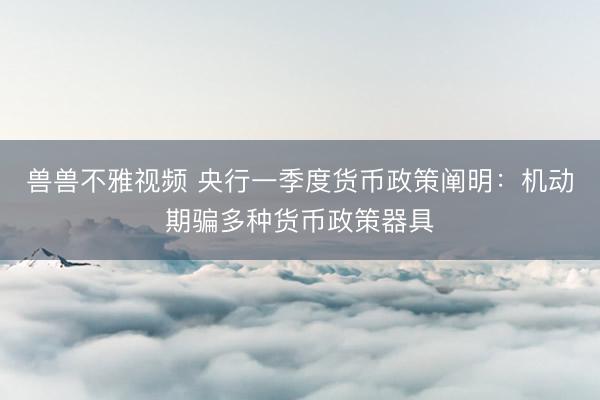 兽兽不雅视频 央行一季度货币政策阐明：机动期骗多种货币政策器具