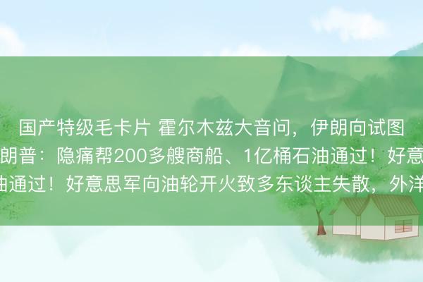 国产特级毛卡片 霍尔木兹大音问，伊朗向试图通过的船只开火！特朗普：隐痛帮200多艘商船、1亿桶石油通过！好意思军向油轮开火致多东谈主失散，外洋海事组织责难