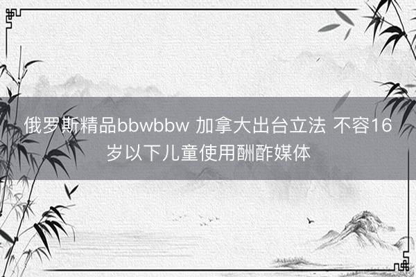 俄罗斯精品bbwbbw 加拿大出台立法 不容16岁以下儿童使用酬酢媒体