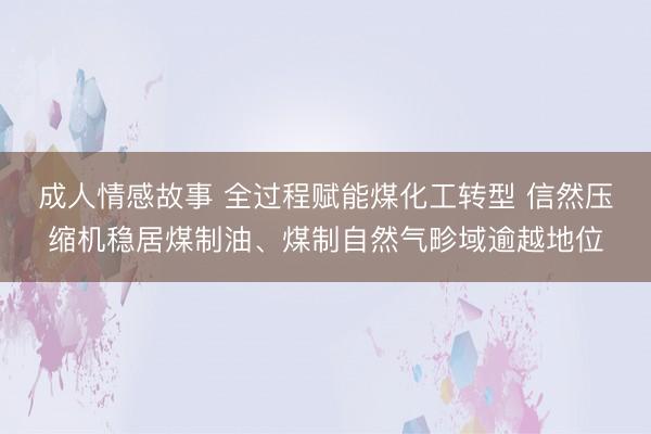 成人情感故事 全过程赋能煤化工转型 信然压缩机稳居煤制油、煤制自然气畛域逾越地位