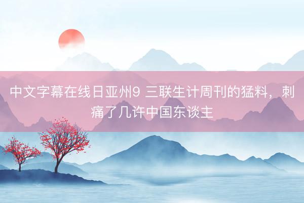 中文字幕在线日亚州9 三联生计周刊的猛料，刺痛了几许中国东谈主