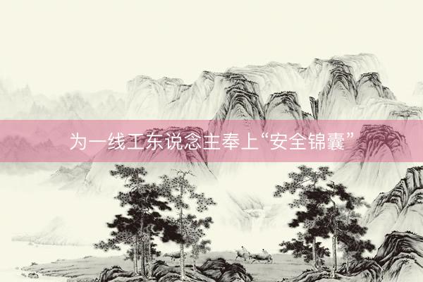 为一线工东说念主奉上“安全锦囊”